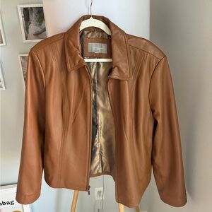 Croft and Barrow Tan Lambskin Leather Vintage Jackst